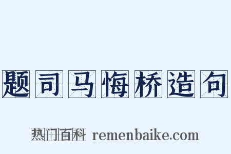 题司马悔桥造句是什么意思的图片